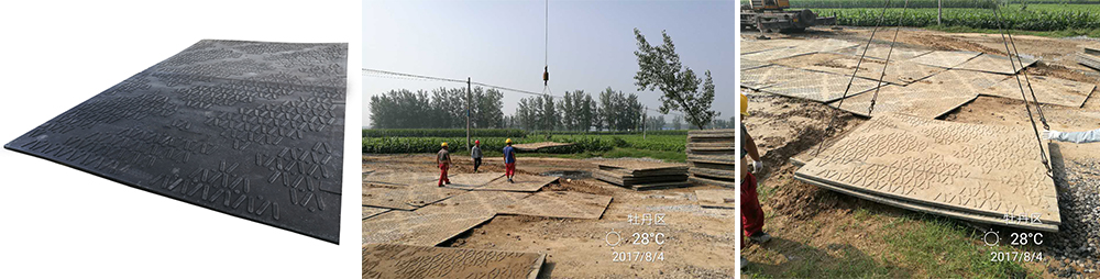 Polyethylene track roadway panel in Muddy