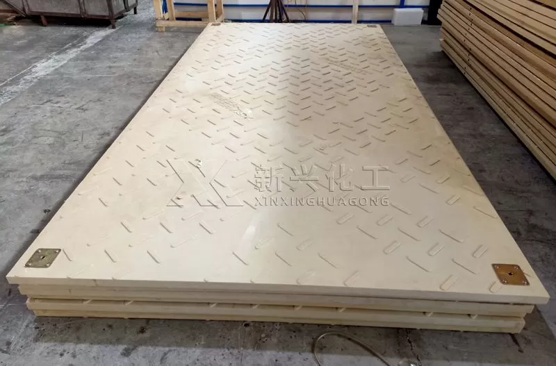 Tan heavy duty construction road mat