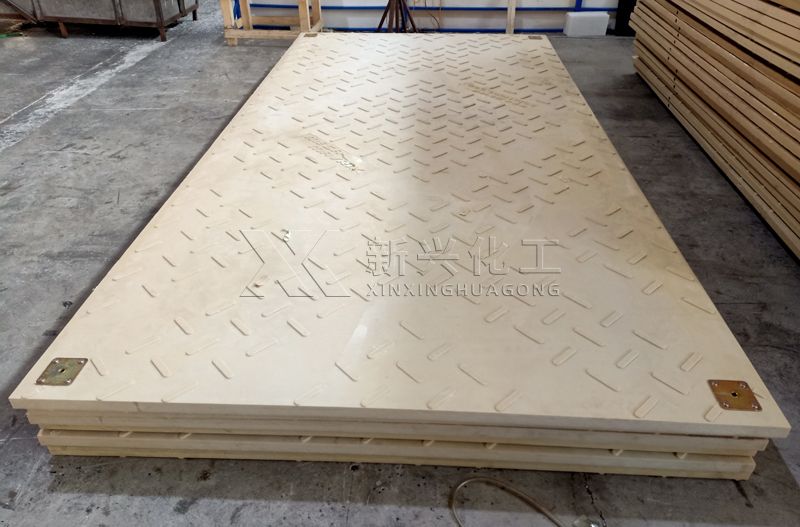 Tan heavy duty construction road mat