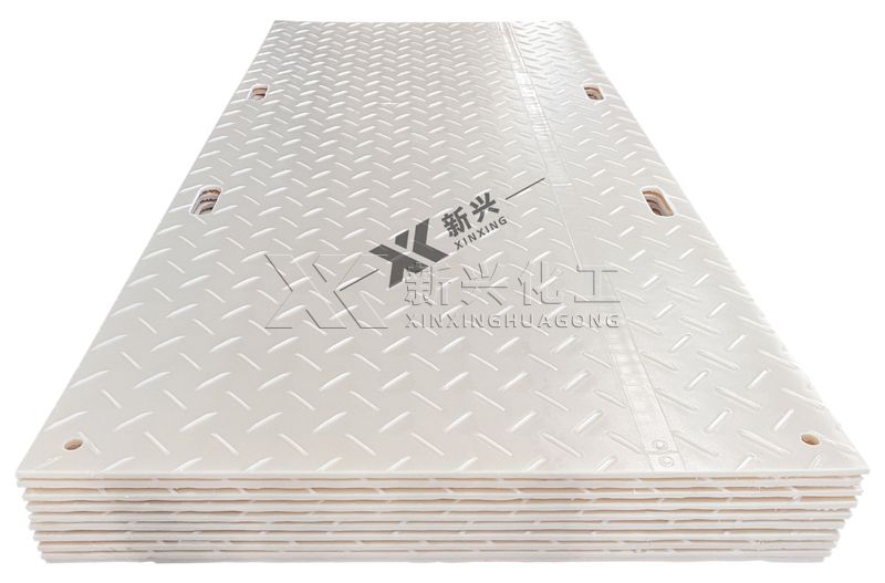 White temporary ground mats